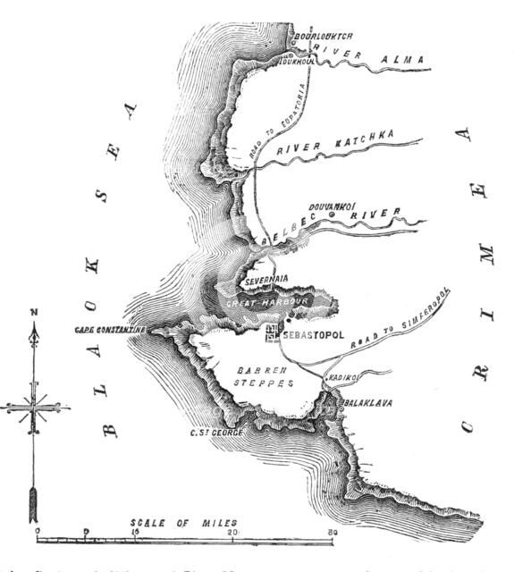 Siege of Sebastopol - map, 1854. Creator: Unknown.