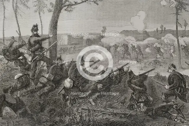 Siege of Paris: Skirmishes between the Prussian outposts encircling Paris and the besieged, 1871. Creator: Tomás Carlos Capuz.