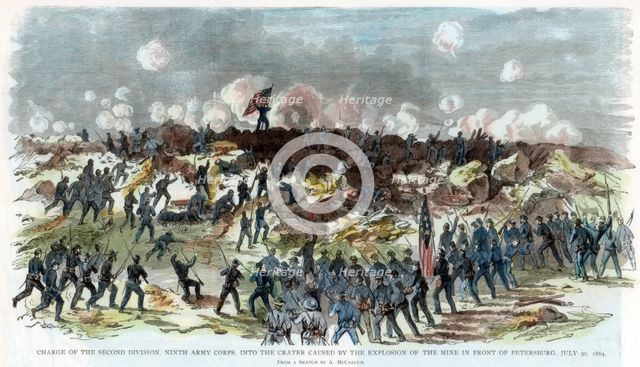 Siege of Petersburg, Virginia, American Civil War, 30 July 1864. Artist: Unknown