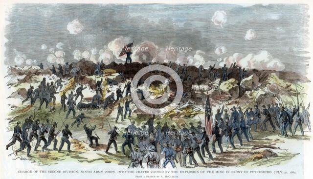 Siege of Petersburg, Virginia, American Civil War, 30 July 1864. Artist: Unknown