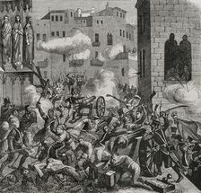 Siege of Tarragona, Peninsular War, (1808-1814), Catalonia, Spain, 1811 (1853). Creator: Ildefonso Cibera