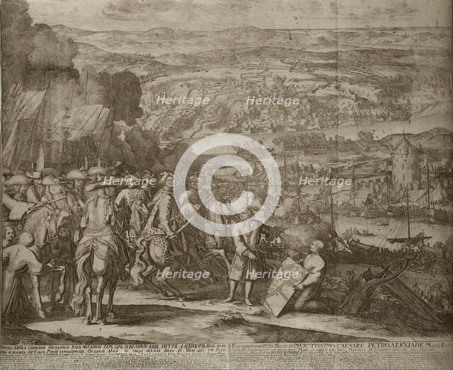 Siege of the Turkish Fortress Azov by Russian Forces in 1696, um 1700. Artist: Schoonebeek (Schoonebeck), Adriaan (1661-1705)