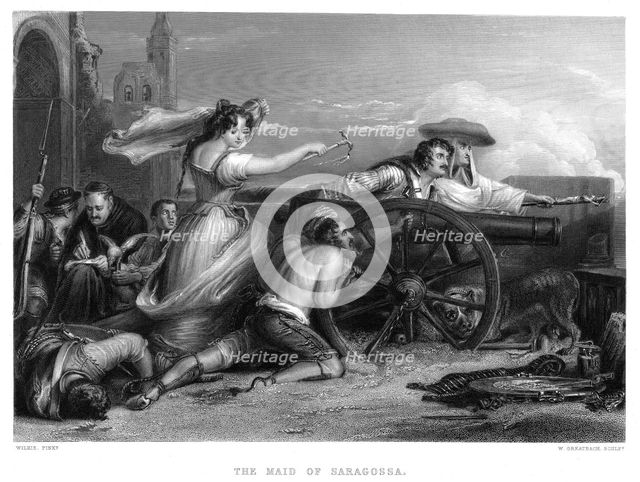 Siege of Zaragosa, Spain, Peninsular War, 1808 (c1822-c1870). Artist: William Greatbach