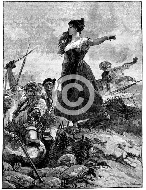 Siege of Zaragoza, Peninsular War, 16 June-13 August 1808. Artist: Unknown