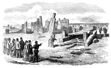 Siege Operations at Chatham: destruction of the stockade by gun-cotton and powder, 1871. Creator: Unknown