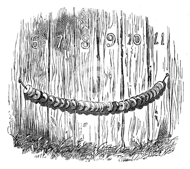 Siege Operations at Chatham: festoon of gun-cotton on the stockade, 1871. Creator: Unknown.