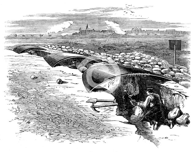 Siege Operations at Chatham: single sap, with shield, 1871. Creator: Unknown.