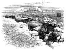 Siege Operations at Chatham: single sap, with shield, 1871. Creator: Unknown