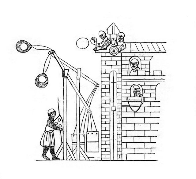Siege machine, c1260, (1843).Artist: Henry Shaw
