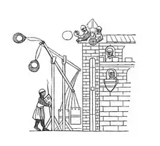 Siege machine, c1260, (1843).Artist: Henry Shaw