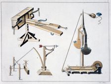 Siege weapons, 1842. Creator: Friedrich Martin von Reibisch