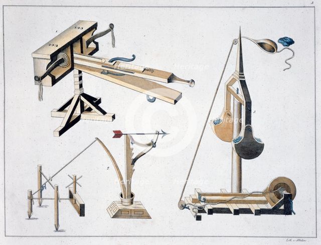 Siege weapons, 1842. Creator: Friedrich Martin von Reibisch.