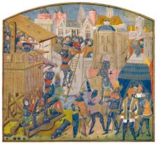 Siege Train, Fifteenth Century (MS. Roy. 14 E. iv.) c1470, (1903). Artist: Master of the Vienna and Copenhagen Toison d'Or