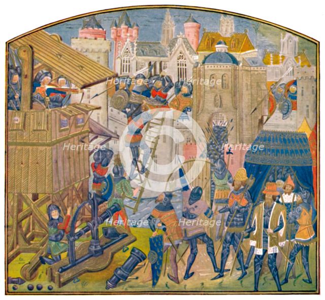 'Siege Train, Fifteenth Century (MS. Roy. 14 E. iv.)', c1470, (1903). Artist: Master of the Vienna and Copenhagen Toison d'Or.