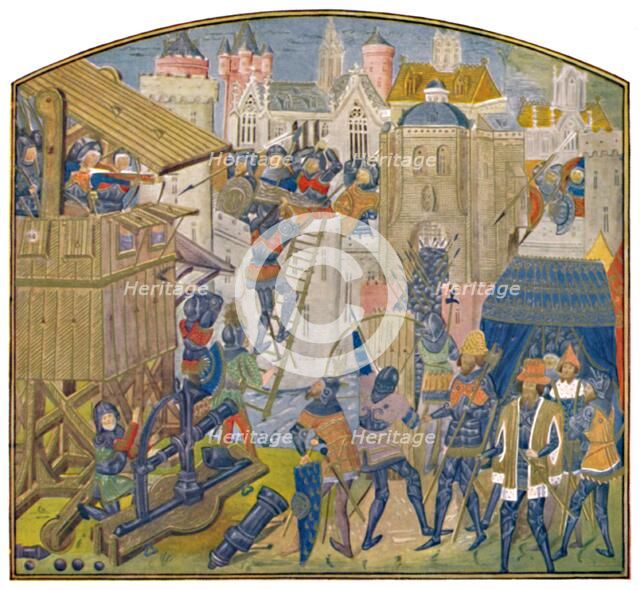 'Siege Train, Fifteenth Century (MS. Roy. 14 E. iv.)', c1470, (1903). Artist: Master of the Vienna and Copenhagen Toison d'Or.