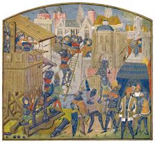 Siege Train, Fifteenth Century (MS. Roy. 14 E. iv.) c1470, (1903). Artist: Master of the Vienna and Copenhagen Toison d'Or