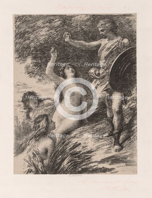 Siegfried and the Daughters of the Rhine, c. 1880. Creator: Henri Fantin-Latour (French, 1836-1904).