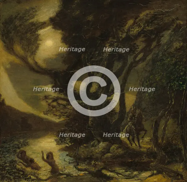 Siegfried and the Rhine Maidens, 1888/1891. Creator: Albert Pinkham Ryder.