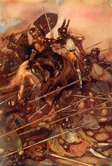 Siegfried captures Ludegast 1919. Creator: William Andrew Pogany