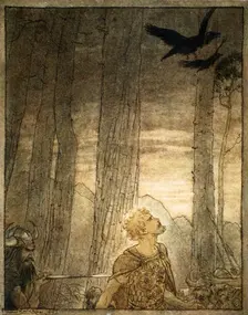 Siegfried's death 1924. Creator: Arthur Rackham