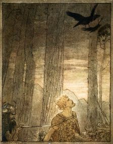 Siegfried's death 1924. Creator: Arthur Rackham