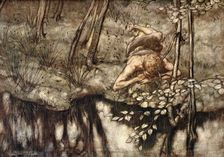Siegfried sees himself in the stream 1924. Creator: Arthur Rackham