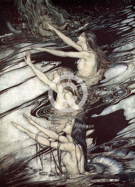 'Siegfried! Siegfried! Our warning is true: flee, oh flee from the curse!', 1924.  Creator: Arthur Rackham.