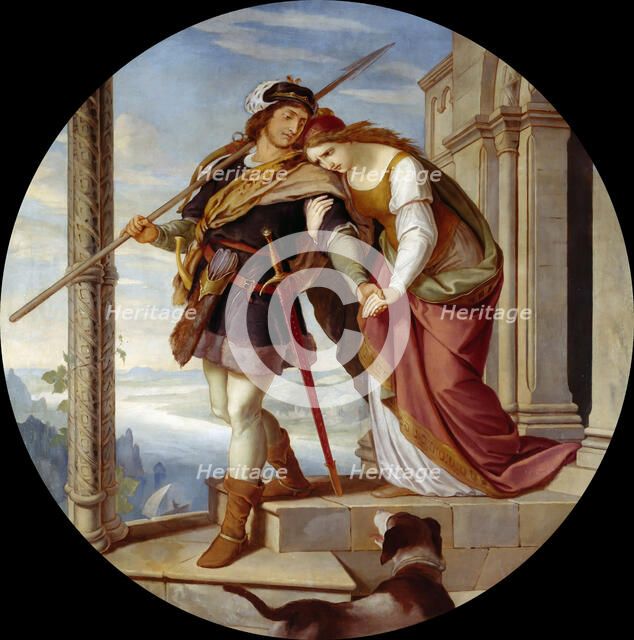Siegfried's Farewell from Kriemhild, c.1843. Creator: Schnorr von Carolsfeld, Julius (1794-1872).