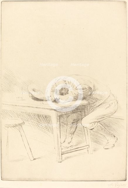 Siesta of a Laborer (Sieste d'un ouvrier). Creator: Alphonse Legros.