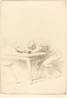 Siesta of a Laborer (Sieste d'un ouvrier). Creator: Alphonse Legros