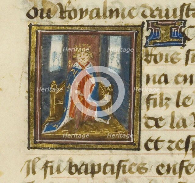 Sigebert III. From Chronique abrégée by Guillaume de Nangis, 1450-1499. Creator: Anonymous ().