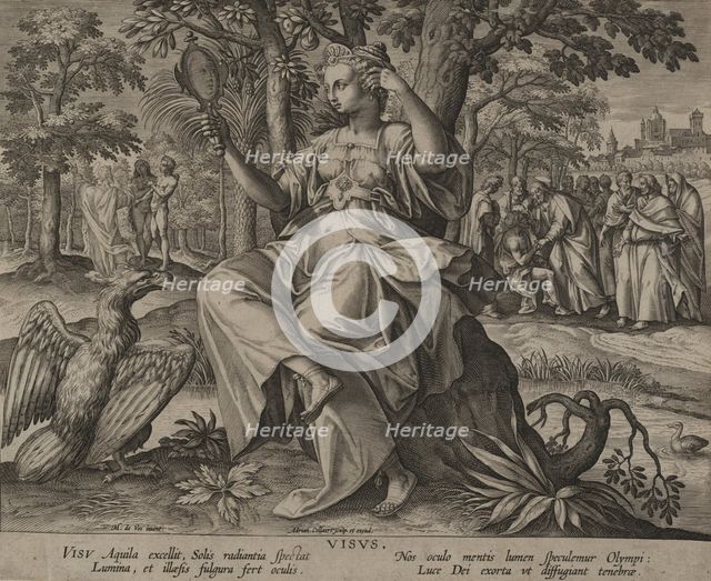 Sight (Visus), from the Fiver Senses,.n.d. Creator: After Maerten de Vos.