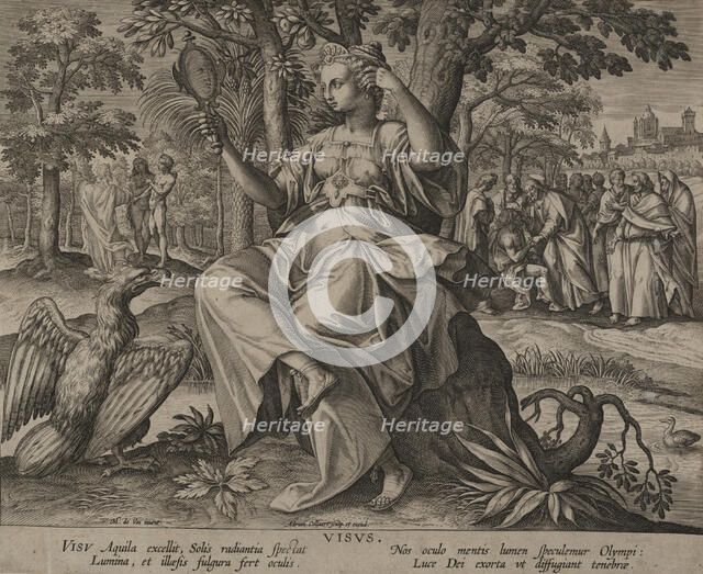 Sight (Visus), from the Fiver Senses,.n.d. Creator: After Maerten de Vos.