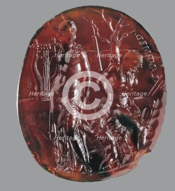 Sigillum Neronis (Seal of Nero): Apollo and Marsyas, End of 1st cen. BC. Creator: Dioskourides (active End of 1st cent. BC).
