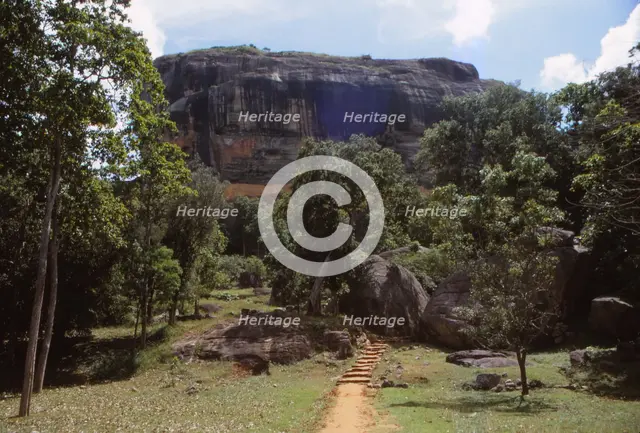 Sigiriya Gardens below Rock Fortress, Sri Lanka. 20th century. Artist: CM Dixon.