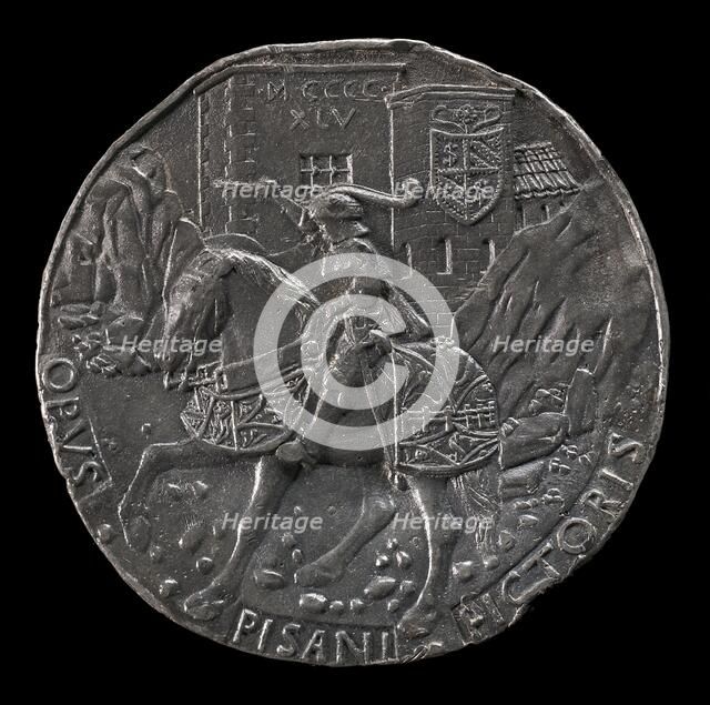 Sigismondo on a Charger before a Fortress [reverse], 1445. Creator: Pisanello.