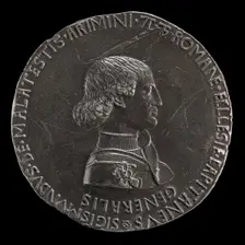 Sigismondo Pandolfo Malatesta, 1417-1468, Lord of Rimini 1432 [obverse], 1445. Creator: Pisanello