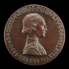 Sigismondo Pandolfo Malatesta, 1417-1468, Lord of Rimini and Fano [obverse], c. 1445. Creator: Pisanello