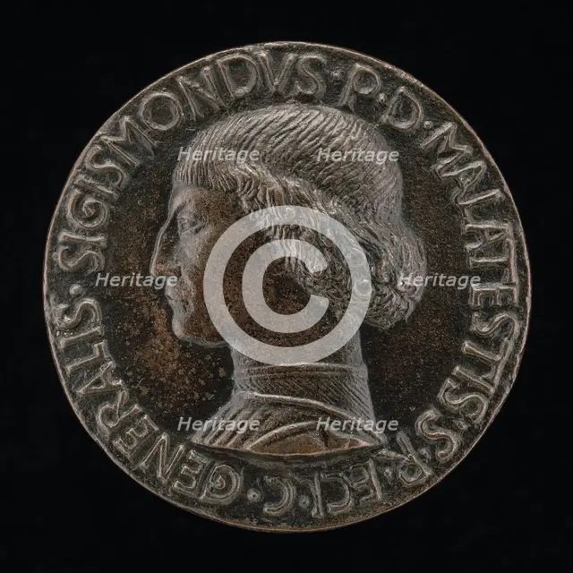 Sigismondo Pandolfo Malatesta, 1417-1468, Lord of Rimini and Fano [obverse], 1446. Creator: Matteo di Andrea de Pasti.