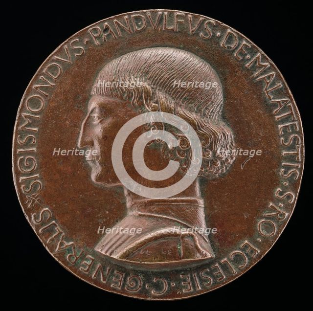 Sigismondo Pandolfo Malatesta, 1417-1468, Lord of Rimini and Fano [obverse], 1446. Creator: Matteo di Andrea de Pasti.
