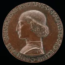 Sigismondo Pandolfo Malatesta, 1417-1468, Lord of Rimini and Fano [obverse], 1446. Creator: Matteo di Andrea de Pasti