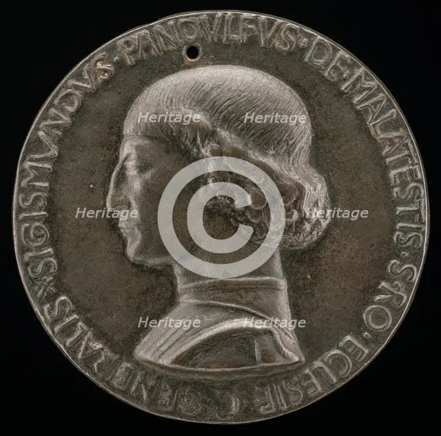 Sigismondo Pandolfo Malatesta, 1417-1468, Lord of Rimini and Fano [obverse], 1446. Creator: Matteo di Andrea de Pasti.