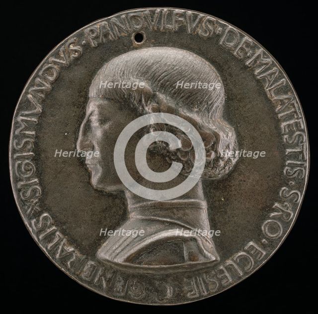 Sigismondo Pandolfo Malatesta, 1417-1468, Lord of Rimini and Fano [obverse], 1446. Creator: Matteo di Andrea de Pasti.