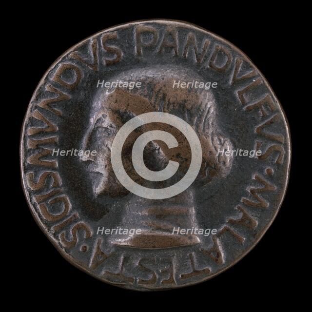 Sigismondo Pandolfo Malatesta, 1417-1468, Lord of Rimini and Fano [obverse], 1447. Creator: Matteo di Andrea de Pasti.