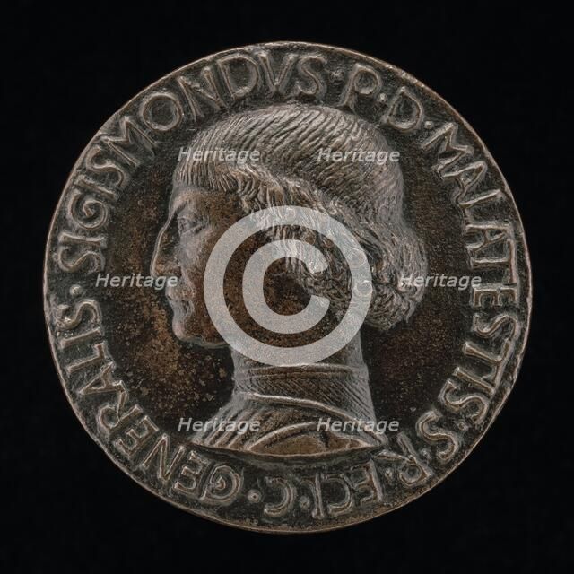 Sigismondo Pandolfo Malatesta, 1417-1468, Lord of Rimini and Fano [obverse], 1446. Creator: Matteo di Andrea de Pasti.