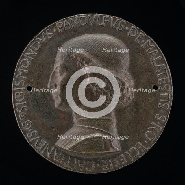 Sigismondo Pandolfo Malatesta, 1417-1468, Lord of Rimini and Fano [obverse], 1446. Creator: Matteo di Andrea de Pasti.