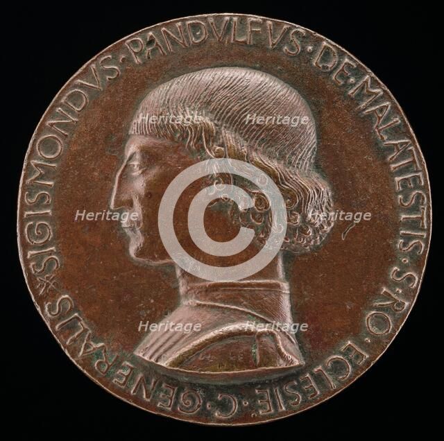 Sigismondo Pandolfo Malatesta, 1417-1468, Lord of Rimini and Fano [obverse], 1446. Creator: Matteo di Andrea de Pasti.
