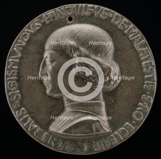 Sigismondo Pandolfo Malatesta, 1417-1468, Lord of Rimini and Fano [obverse], 1446. Creator: Matteo di Andrea de Pasti.
