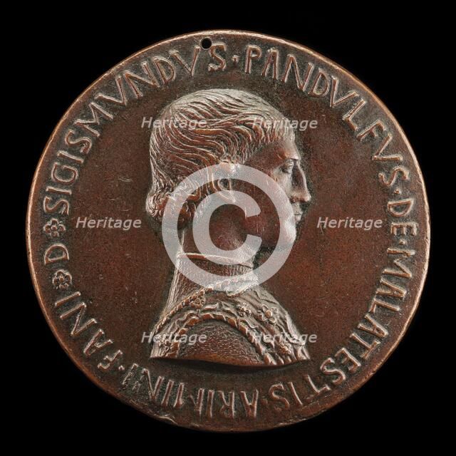 Sigismondo Pandolfo Malatesta, 1417-1468, Lord of Rimini and Fano [obverse], c. 1445. Creator: Pisanello.