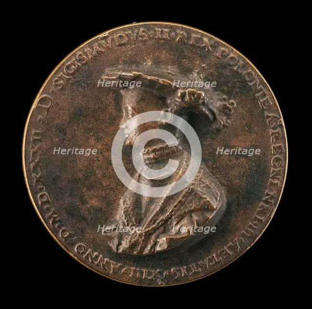 Sigismund Augustus, 1520-1572, Grand Duke of Lithuania 1522, King of Poland 1530 [obverse], 1532. Creator: Giovanni Maria Mosca.